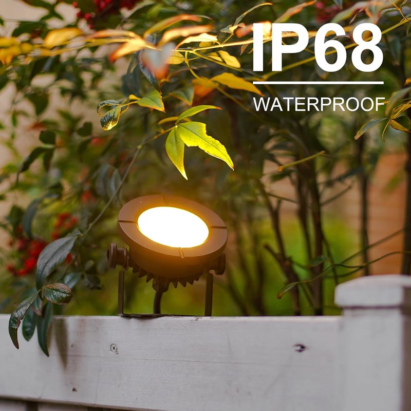 GOODSMANN Pond Lights Low Voltage Outdoor Landscape Spotlight LED Underwater Submersible Lights 2PK 6W 580 lumens 3000K IP68 with 14.8FT Cable and Connector Aluminum Housing Bronze Finish - Image 3
